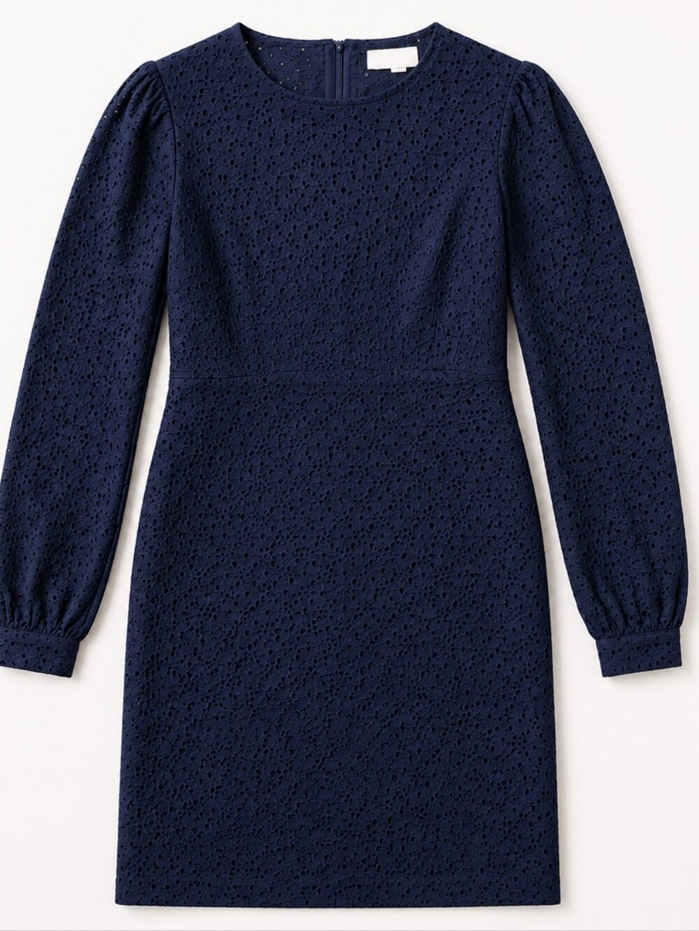Michael Kors Navy Eyelet Long-Sleeve Sheath Dress
